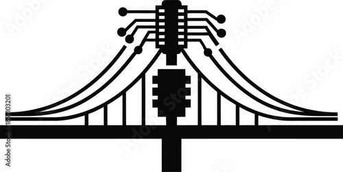 Stylized bridge with electronic components