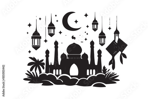 Hand drawn ramadan kareem illustration