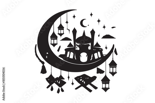 Hand drawn ramadan kareem illustration