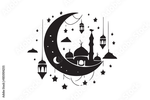 Hand drawn ramadan kareem illustration