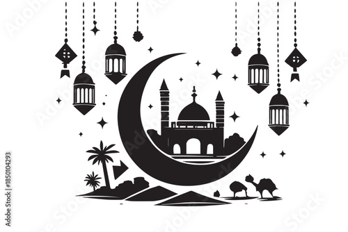 Hand drawn ramadan kareem illustration