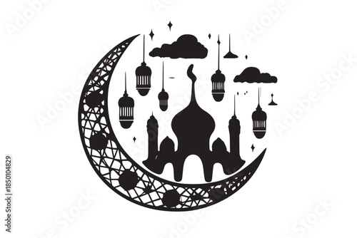 Hand drawn ramadan kareem illustration