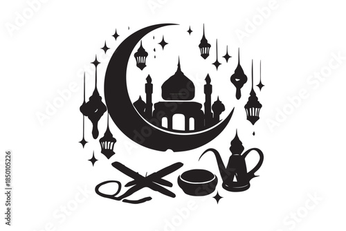 Hand drawn ramadan kareem illustration