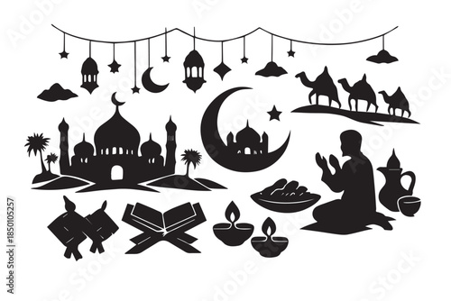 Hand drawn ramadan kareem illustration