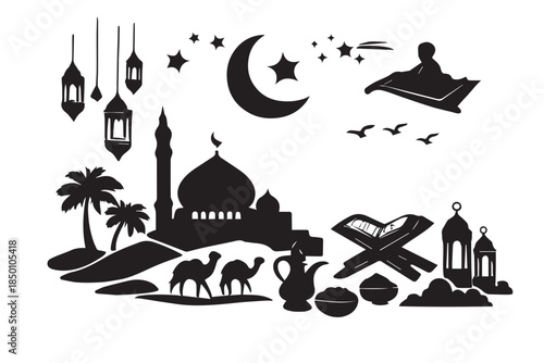 Hand drawn ramadan kareem illustration