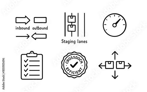 Logistics and supply chain icons collection for efficient workflow