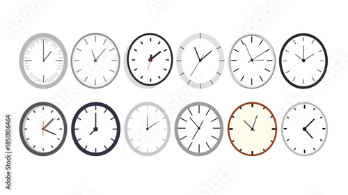 set clock vector illustration