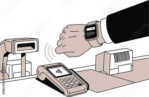 Contactless payment with smartwatch at point of sale terminal