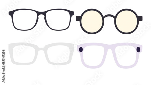 set glasses isolated on white