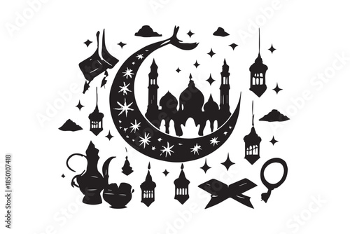 Hand drawn ramadan kareem illustration