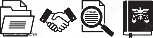 Business agreement and legal document icons