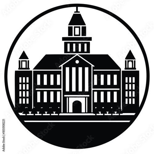 vector illustration of a university campus