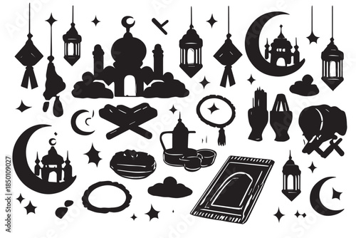 Hand drawn ramadan kareem illustration