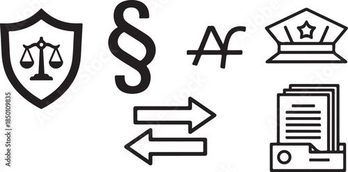 Law justice system court documents police evidence exchange