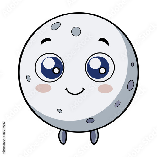 cute moon character with small cheeks vector illustration design icons