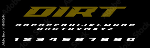 Dirt Lettering Font Vector Grunge Rough Typeface Design for Off Road Racing T Shirts Stickers Logos Extreme Sports Graphics Mud Trail Adventure and Outdoor Projects	
