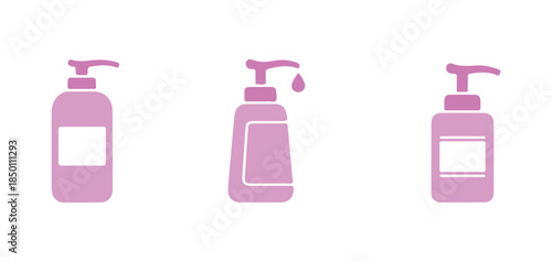 A set of vector icons representing beauty, cosmetics, and personal care. Includes a bottle, jar, shower gel, face cream, body lotion, spray, ointment, and paste.