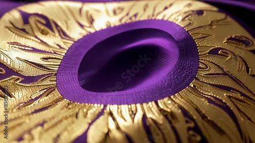 Wallpaper Mural Close up gold masquerade mask with purple eye hole. Torontodigital.ca