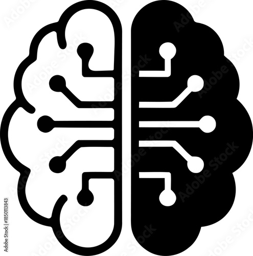 Human brain with neural circuitry