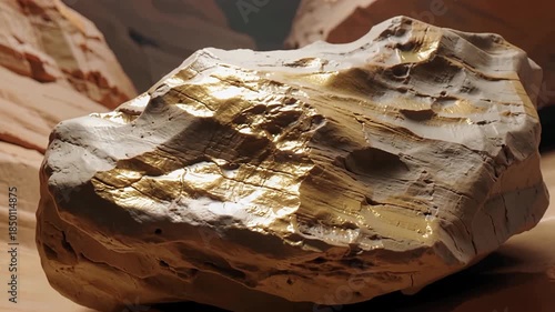 Wallpaper Mural Shimmering Rock with Metallic Surface in Desert Light. Torontodigital.ca