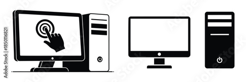 Modern Computer Icon Vector, PC illustration design