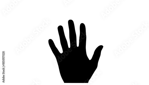 Sensory Mindfulness: Hand Pressing into Soft Textured Surface Silhouette - Tactile Vector