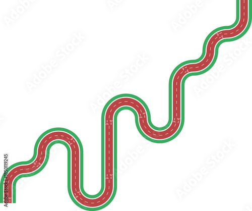 Vector element showing a bicycle pictogram representing cycling and transport within an urban road and traffic context. 