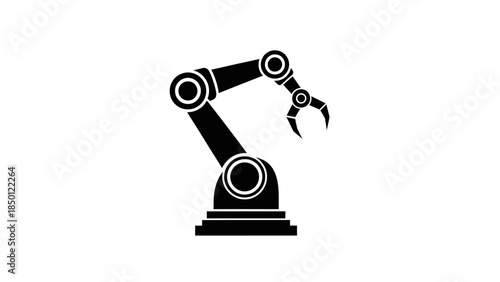Industrial robotic arm on a white background.
