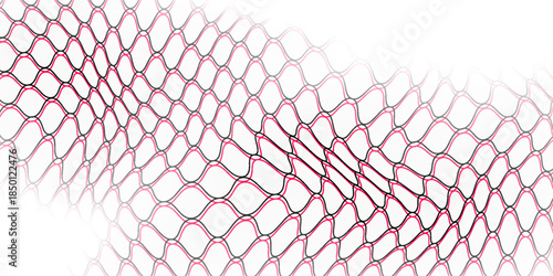 Red black nets like a AC Milan, sport concept nets. Seamless wavy pattern for sportswear or soccer goal, volleyball net, basketball hoop, cricket design. Mesh with nets concept. Vector illustration