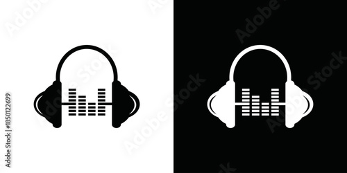 simple vector music headset logo
