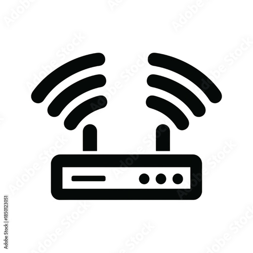 WiFi Router Wireless Network Icon – Internet Connection and Broadband Technology