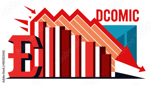 market volatility concept showing risk, decline and financial decision making illustration visualize