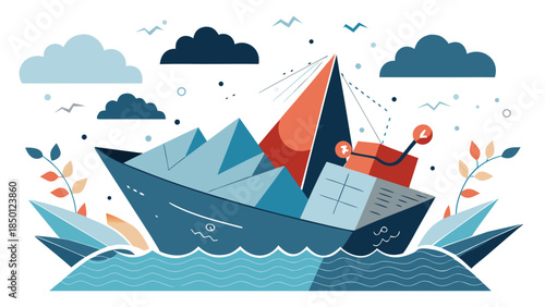 economic trend analysis with rising market data and investment planning creative vector scene visual