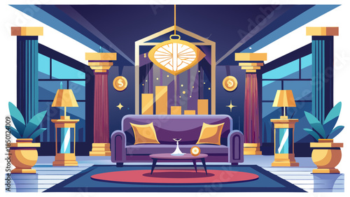 business planning workflow with charts, documents and leadership decision making illustration visual