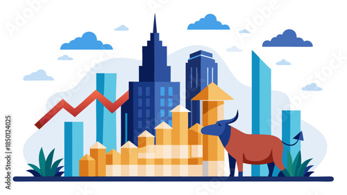 business planning workflow with charts, documents and leadership decision making illustration visual