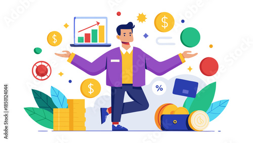 modern fintech environment with digital banking, profit growth and financial technology theme visual