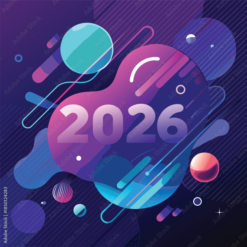 Fototapeta premium Glossy Space Futuristic 2026 Design