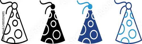 This graphic depicts a celebratory paper hat worn at parties or New Year's.