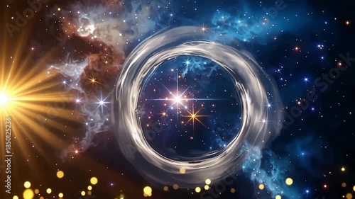 Wallpaper Mural Cosmic Ring Portal in Deep Space with Star Burst. Torontodigital.ca