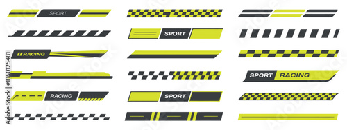 Versatile Vector Set of Racing Stripes and Sporty Graphic Overlays for Modern Design Projects
