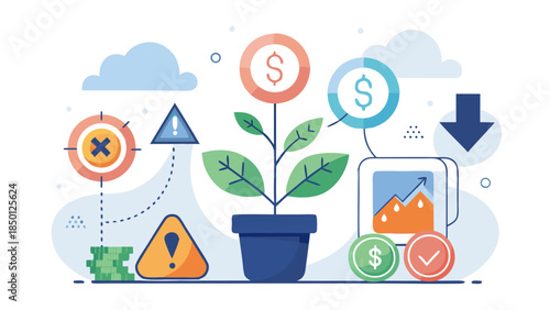 Corporate Revenue Growth and Profit Performance Graphic – Vector Artwork 3