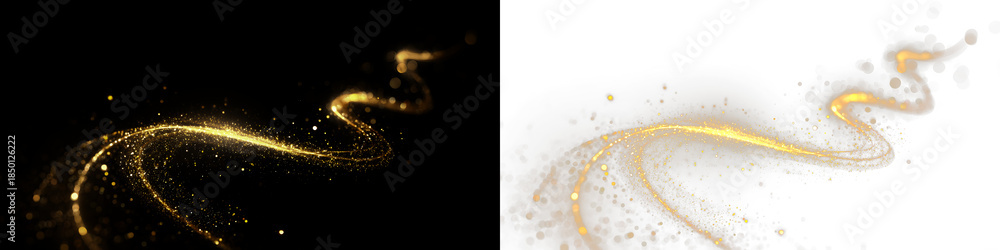 Obraz premium PNG Golden Light Trail Overlay PNG on transparent background