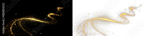 Fotografie PNG Golden Light Trail Overlay PNG on transparent background
