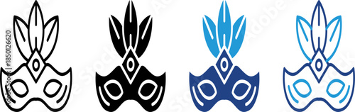 A luxurious eye mask icon, perfect for carnivals, parties, or special occasion costumes.