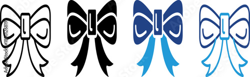 Icon of festive ribbon tied into a bow, with a square center knot for special occasion bouquets