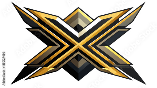 Crossed Metallic Arrows Illustrating Competitive Market Forces