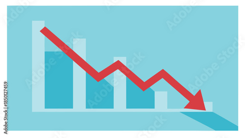 Falling Stock Market Graph Showing Financial Decline and Economic Downturn