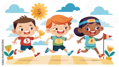 Modern business finance concept illustration showing market trends, strategy planning and economic g