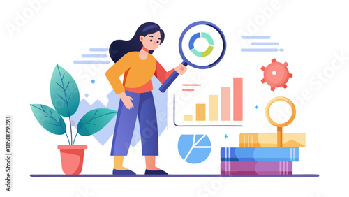 Modern business finance concept illustration showing market trends, strategy planning and economic g