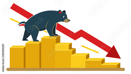 Modern business finance concept illustration showing market trends, strategy planning and economic g
